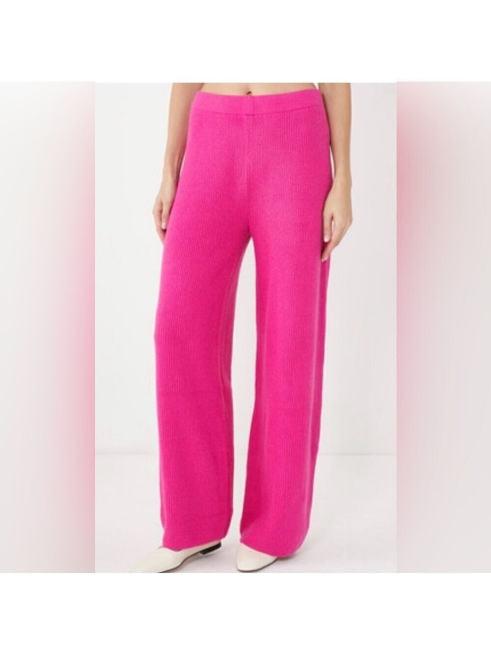 Gap Cashsoft Shaker-Stitch Sweater Pants Barbiecore Pink Oversized Loungewear